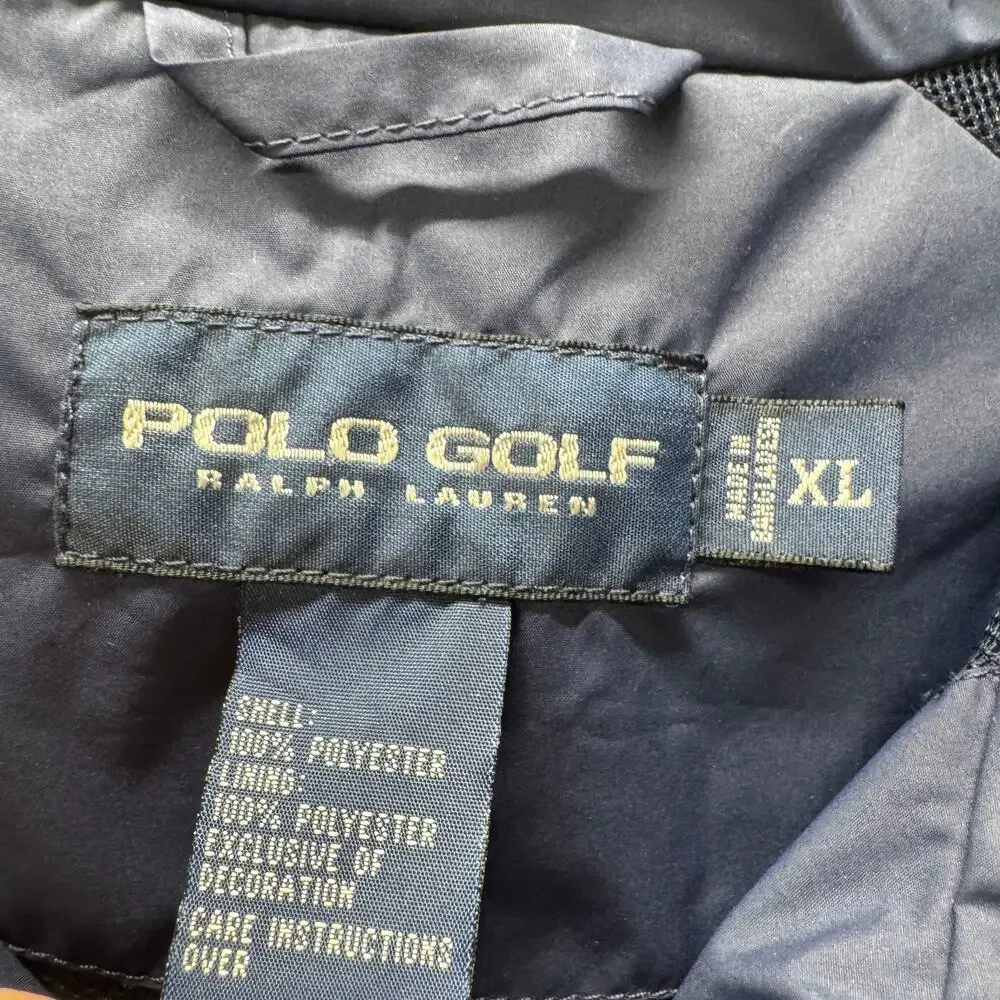Polo Golf Jacket Mens XL Blue 1/4 Zip Pullover WELLS FARGO CHAMPIONSHIP +Pockets